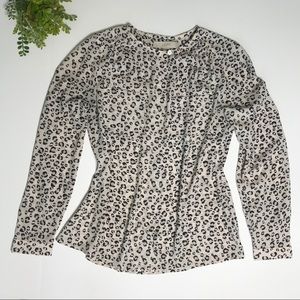 LOFT Leopard Print Button Down Shirt